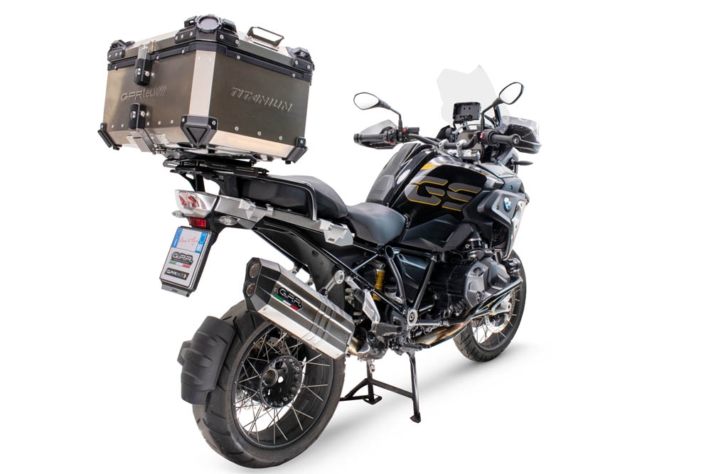GPR TECH BAUL EN TITANIO ALPI-TECH 55 LT. Baúl superior Top Case de Titanio color natural con placa universal incluida Capacidad Litros 55