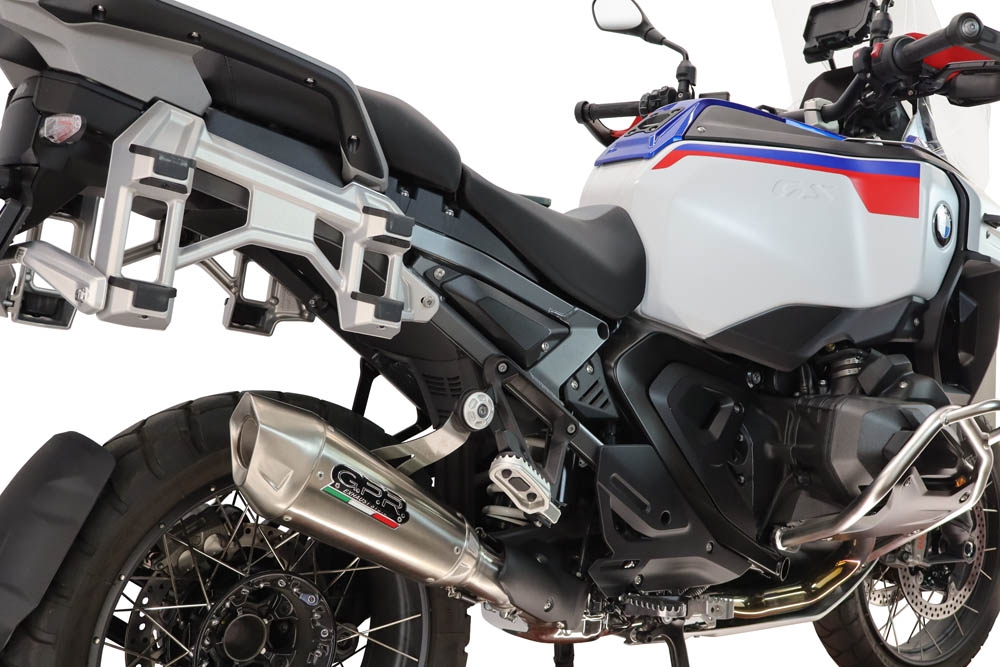GPR escape compatible con Bmw R 1300 GS Adventure 2024-2026, GP-Revo Titanium, Escape legal, homologado, silenciador con db killer desmontable y tubo de conexión específico 