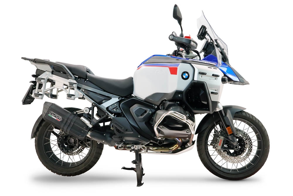 GPR escape compatible con Bmw R 1300 GS Adventure 2024-2026, Hyper Sonic Black Titanium, Escape legal, homologado, silenciador con db killer desmontable y tubo de conexión específico 