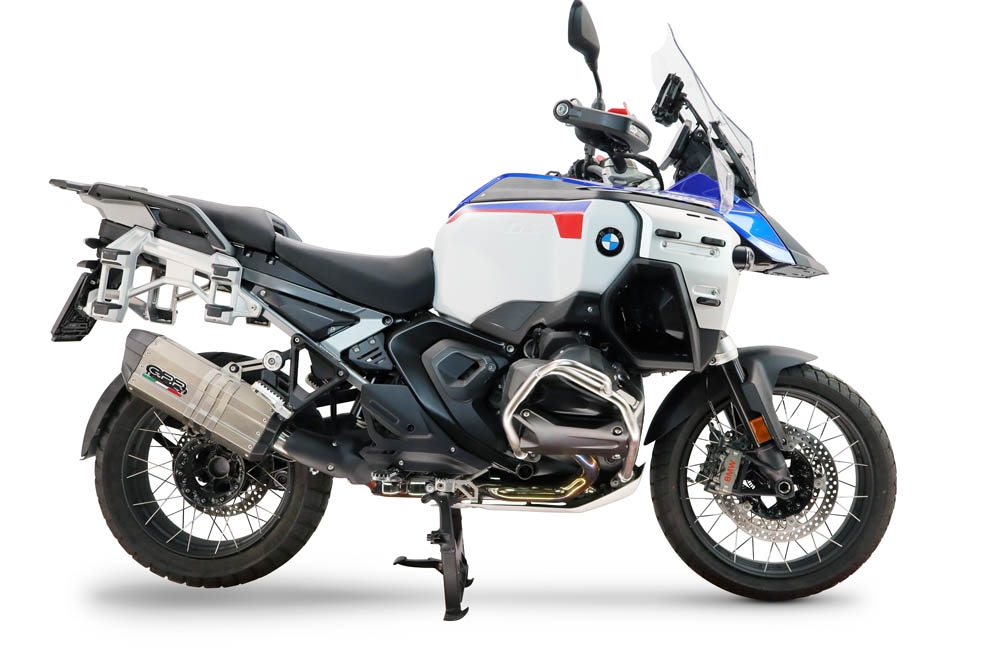 GPR escape compatible con Bmw R 1300 GS Adventure 2024-2026, Hyper Sonic Titanium, Escape legal, homologado, silenciador con db killer desmontable y tubo de conexión específico 