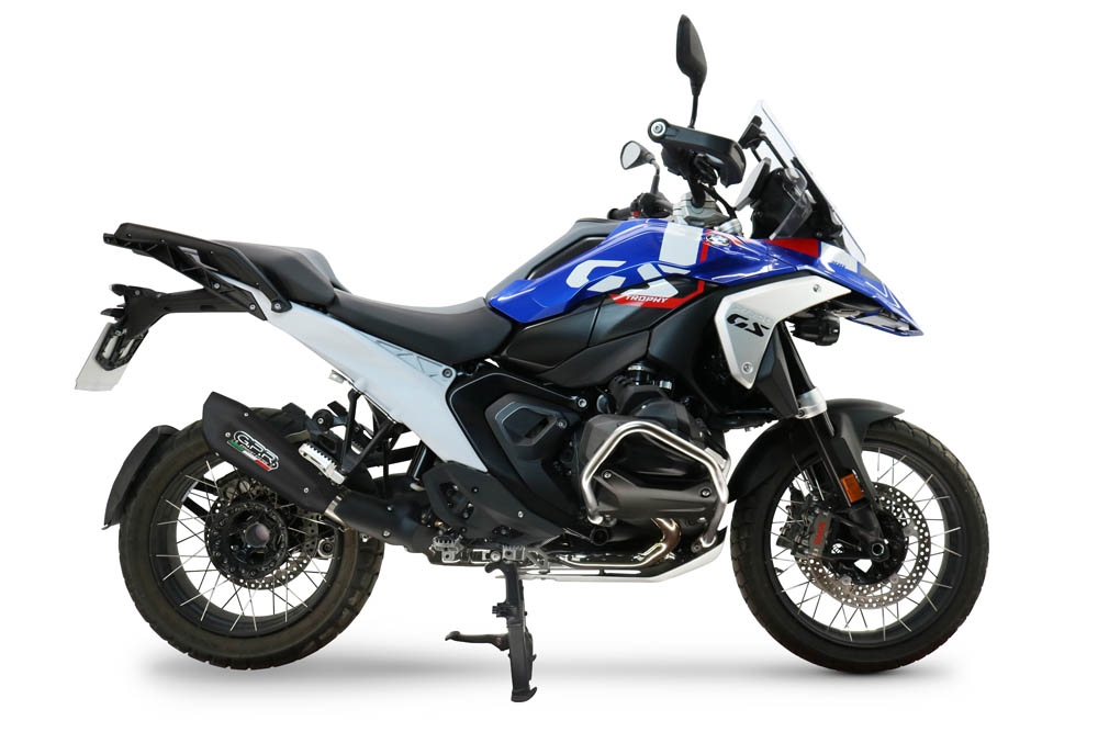 GPR escape compatible con  Bmw R 1300 R / RS 2025-2026, GP-Revo Black Titanium, Escape legal, homologado, silenciador con db killer desmontable y tubo de conexión específico 
