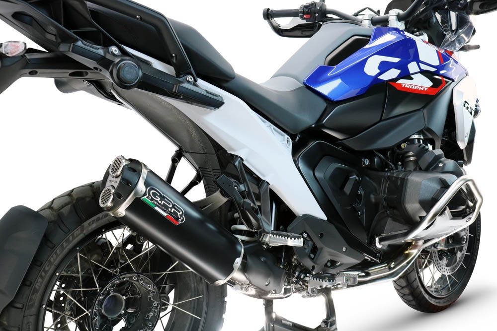 GPR escape compatible con  Bmw R 1300 R / RS 2025-2026, Hyper Dual Black Titanium, Escape legal, homologado, silenciador con db killer desmontable y tubo de conexión específico 
