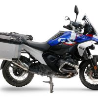 GPR TECH compatible con  Bmw R 1300 GS Adventure 2024/2026 Par de maletas laterales en aluminio color plata con portaequipajes específico Capacidad 38 LT. + 38 LT.