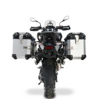 GPR TECH compatible con  Bmw R 1300 GS Adventure 2024/2026 Par de maletas laterales en aluminio color plata con portaequipajes específico Capacidad 38 LT. + 38 LT.