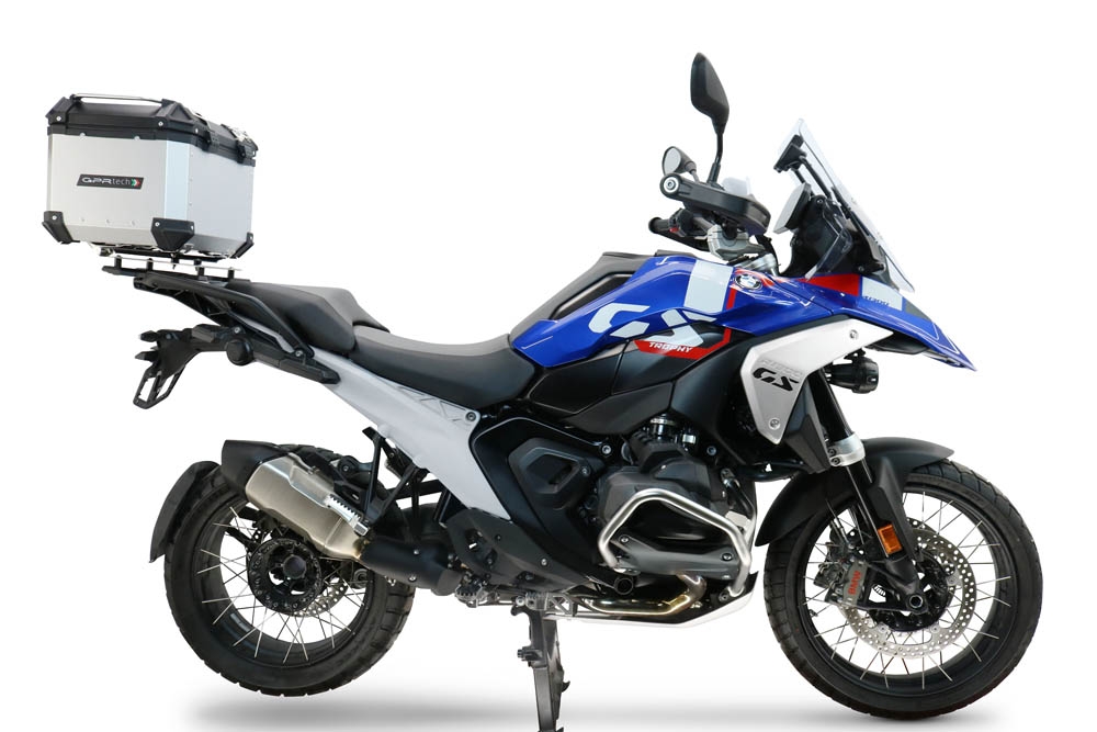 Baúl GPR TECH compatible con  Bmw R 1300 GS Adventure 2024/2026 Baúl Alpi-Tech en aluminio color plata con placa específica para portaequipajes trasero incluida Capacidad Litros 35