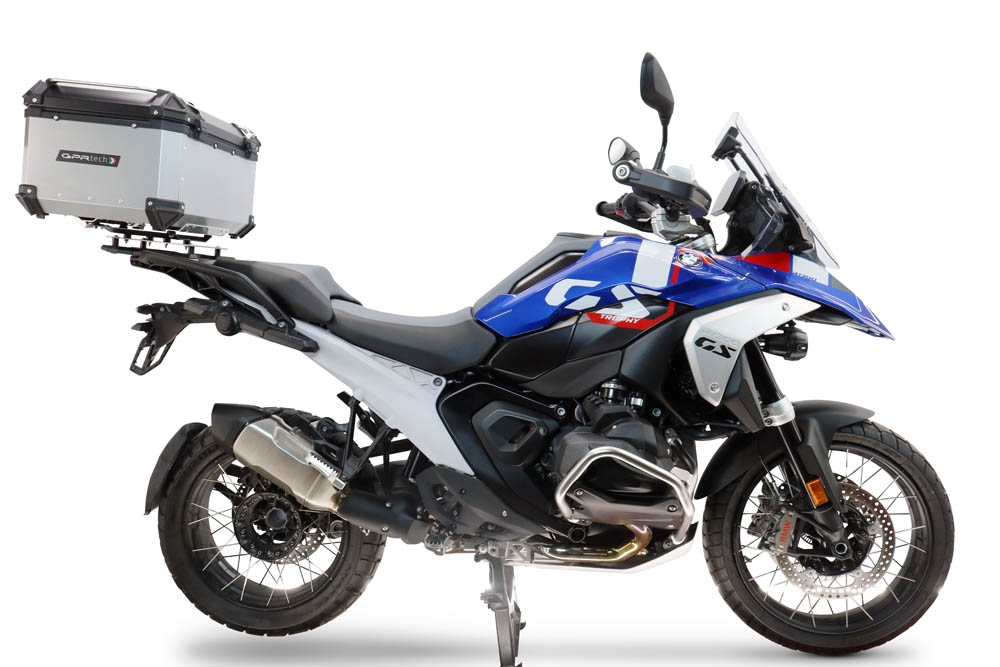 Baúl GPR TECH compatible con  Bmw R 1300 GS Adventure 2024/2026 Baúl Alpi-Tech en aluminio color plata con placa específica para portaequipajes trasero incluida Capacidad Litros 55