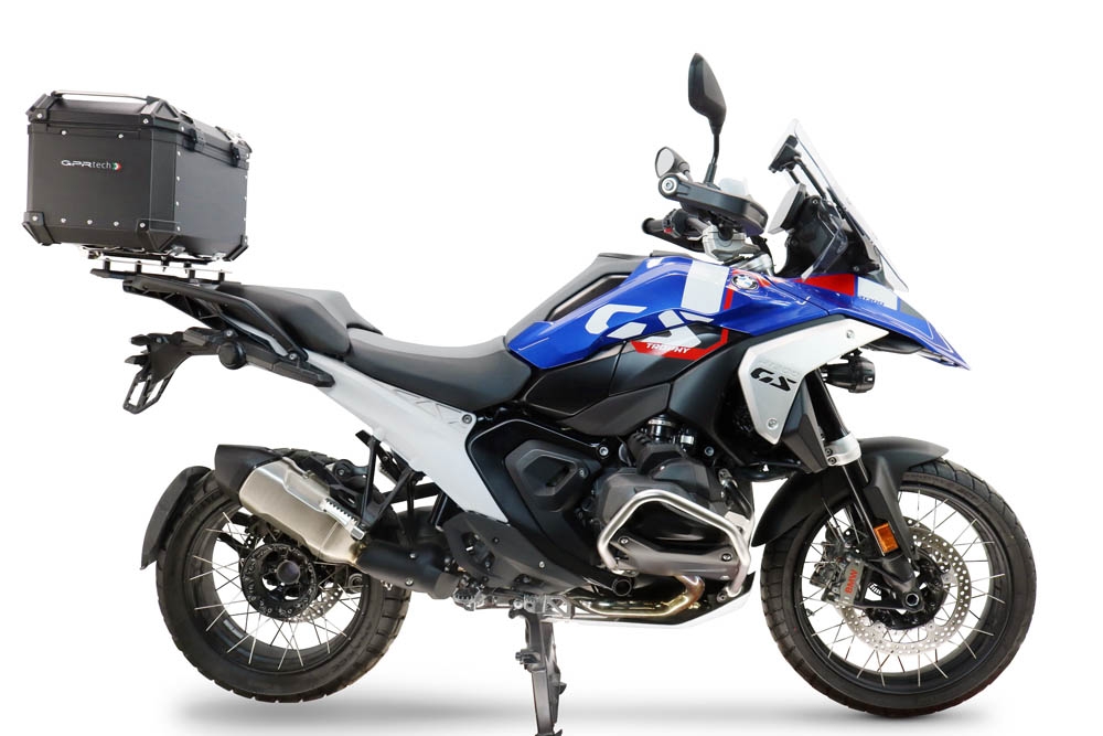 Baúl GPR TECH compatible con  Bmw R 1300 GS Adventure 2024/2026 Baúl Alpi-Tech en aluminio color plata con placa específica para portaequipajes trasero incluida Capacidad Litros 45