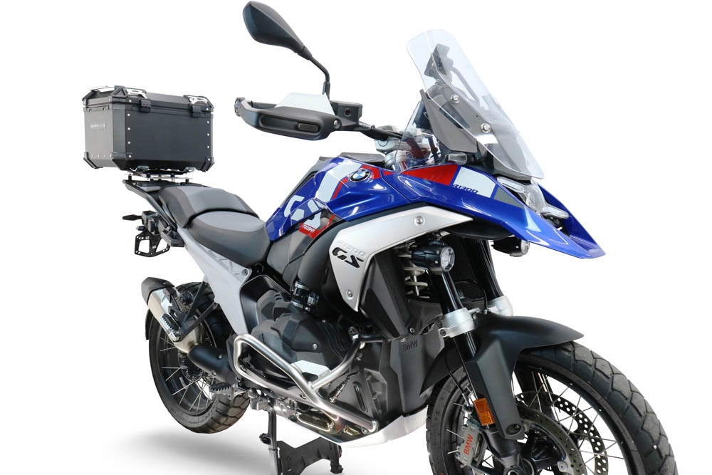 Baúl GPR TECH compatible con  Bmw R 1300 GS Adventure 2024/2026 Baúl Alpi-Tech en aluminio color plata con placa específica para portaequipajes trasero incluida Capacidad Litros 45