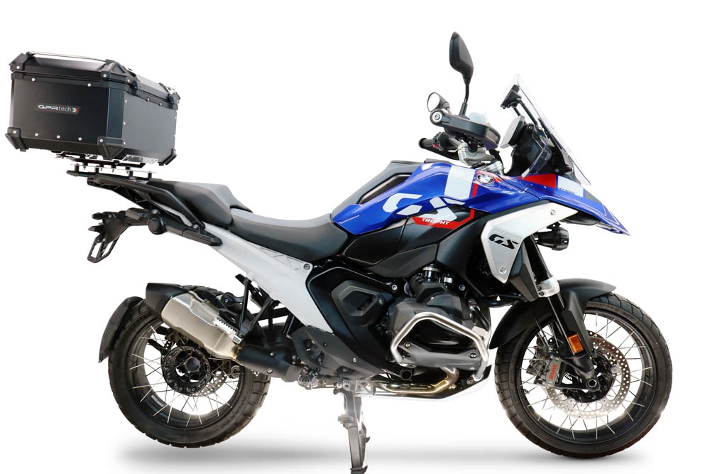 Baúl GPR TECH compatible con  Bmw R 1300 GS Adventure 2024/2026 Baúl Alpi-Tech en aluminio color plata con placa específica para portaequipajes trasero incluida Capacidad Litros 55