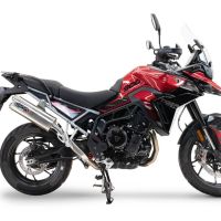 Escape compatible con Triumph Tiger 900 GT / Pro / Rally Pro 2024-2025, Dual Inox, Escape legal, homologado, silenciador con db killer desmontable y tubo de conexión específico 