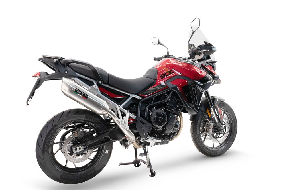 Escape compatible con Triumph Tiger 900 GT / Pro / Rally Pro 2024-2025, Furore-X Acciaio Inox, Escape legal, homologado, silenciador con db killer desmontable y tubo de conexión específico 