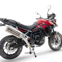 Escape compatible con Triumph Tiger 900 GT / Pro / Rally Pro 2024-2025, Hyper Sonic Titanium, Escape legal, homologado, silenciador con db killer desmontable y tubo de conexión específico 