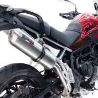 Escape compatible con Triumph Tiger 900 GT / Pro / Rally Pro 2024-2025, Satinox , Escape legal, homologado, silenciador con db killer desmontable y tubo de conexión específico 