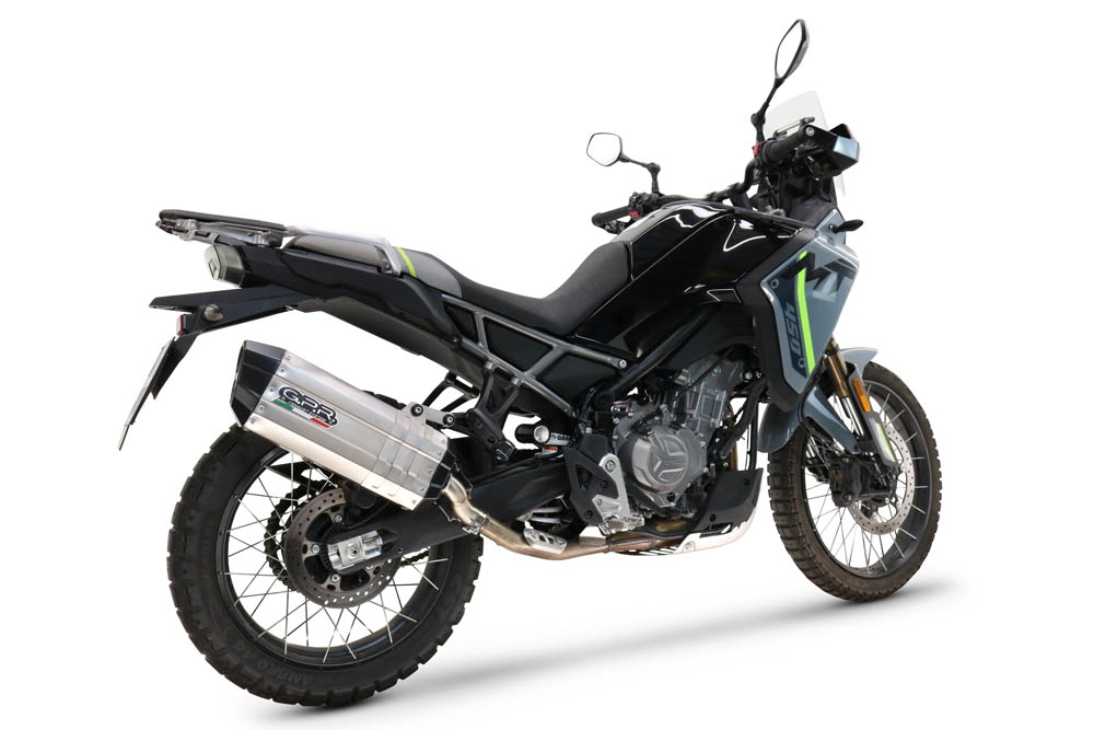 GPR escape compatible con  Cf Moto 450 MT 2024-2025, Hyper Sonic Titanium, Escape completo racing, incluyendo colector y db killer desmontable, sin homologación 