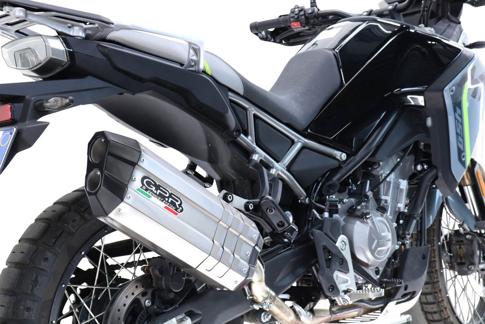 GPR escape compatible con  Cf Moto 450 MT 2024-2025, Hyper Sonic Titanium, Escape completo racing, incluyendo colector y db killer desmontable, sin homologación 