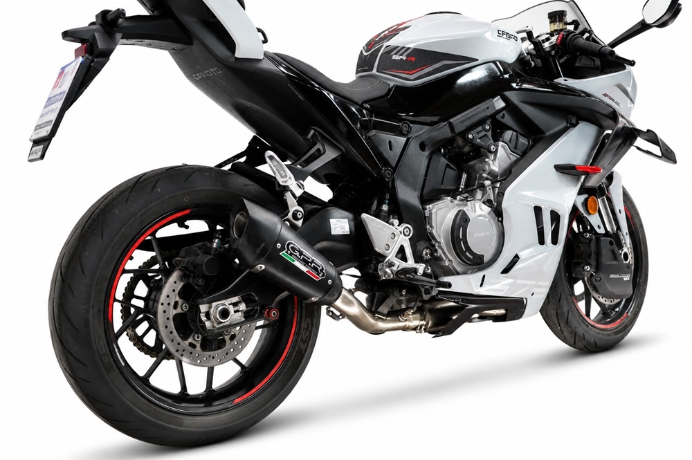 GPR escape compatible con Cf Moto 675NK 2024-2027, GP-Revo Black Titanium, Escape completo racing, incluyendo colector y db killer desmontable, sin homologación 