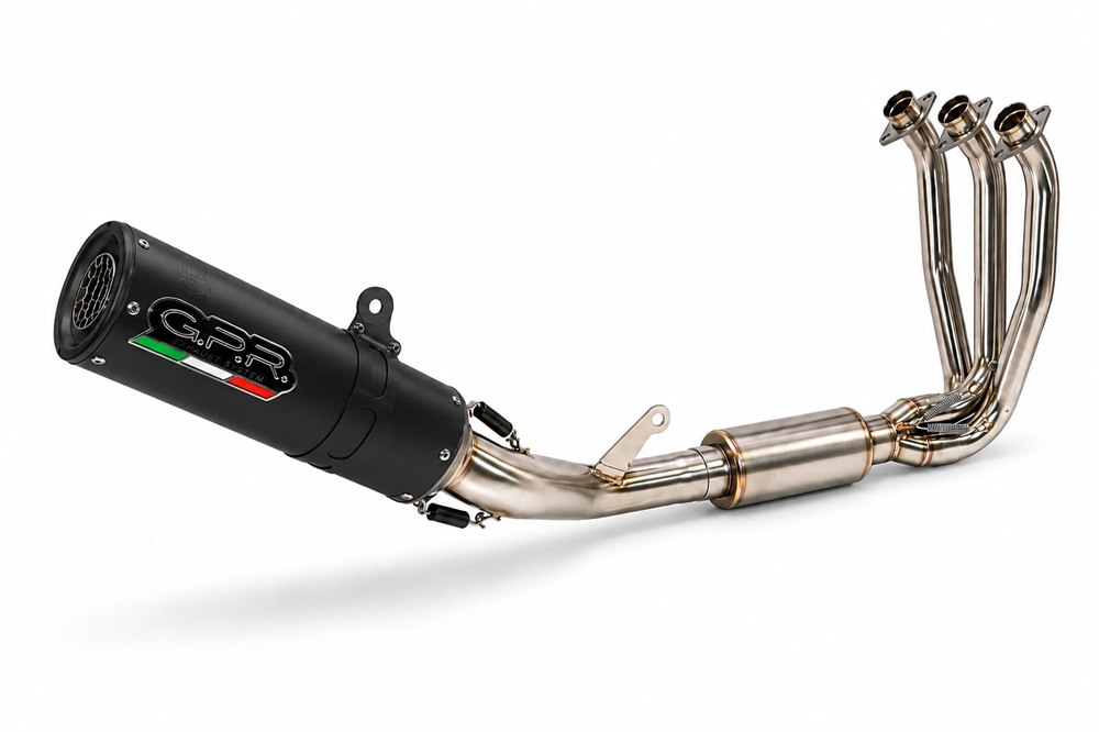 GPR escape compatible con Cf Moto 675NK 2024-2027, M3 Black Titanium, Escape completo racing, incluyendo colector y db killer desmontable, sin homologación 
