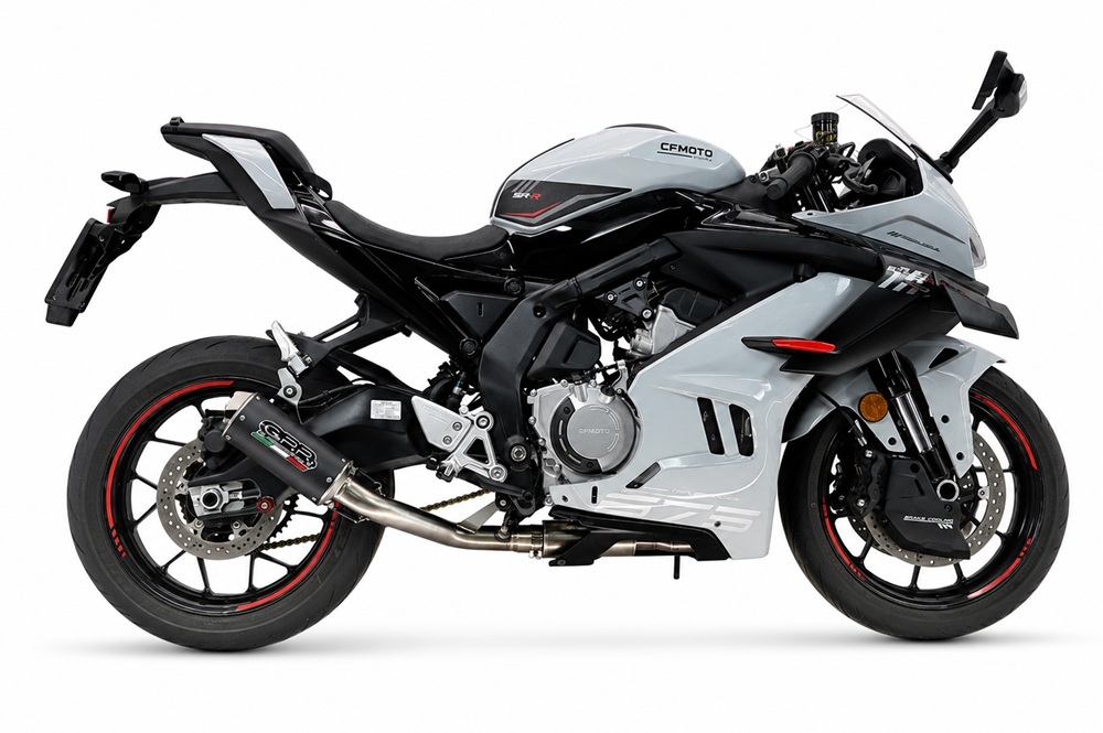 GPR escape compatible con Cf Moto 675NK 2024-2027, RP-M3 Black Titanium, Escape completo racing, incluyendo colector y db killer desmontable, sin homologación 