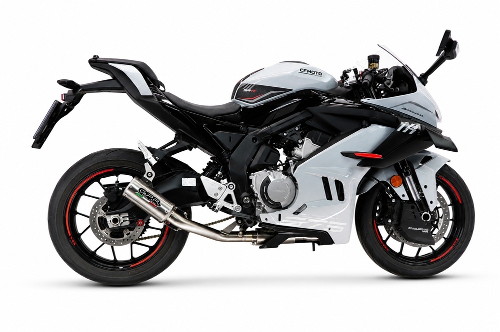 GPR escape compatible con Cf Moto 675NK 2024-2027, RP-M3 Inox , Escape completo homologado y legal,con catalizador incluido db killer extraíble 