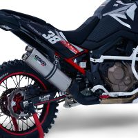 Escape compatible con Honda Crf 1100 L Africa Twin 2020-2025, Dual Inox, Escape legal, homologado, silenciador con db killer desmontable y tubo de conexión específico 