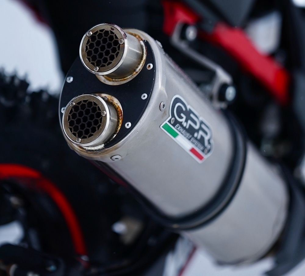 Escape compatible con Honda Crf 1100 L Africa Twin 2020-2025, Dual Inox, Escape legal, homologado, silenciador con db killer desmontable y tubo de conexión específico 