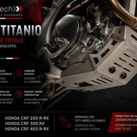 GPR TECH compatible con  Honda Crf 250 R/RX 2022/2024 Protección del motor en titanio 