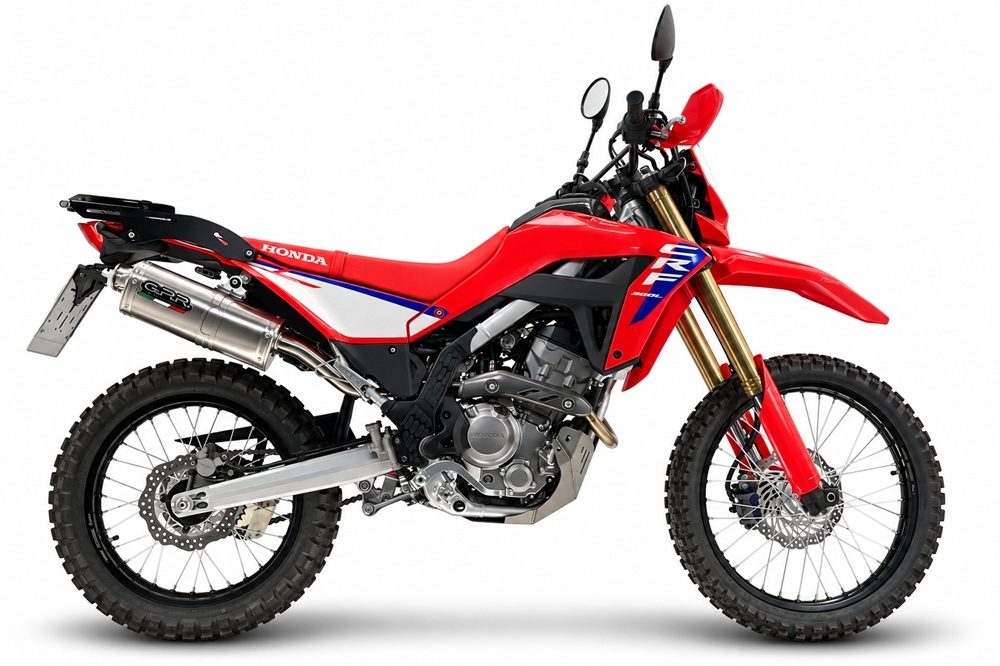 GPR escape compatible con Honda Crf 300 L - Rally 2021-2024, Dune Triovale Titanio, Escape legal, homologado, silenciador con db killer desmontable y tubo de conexión específico 