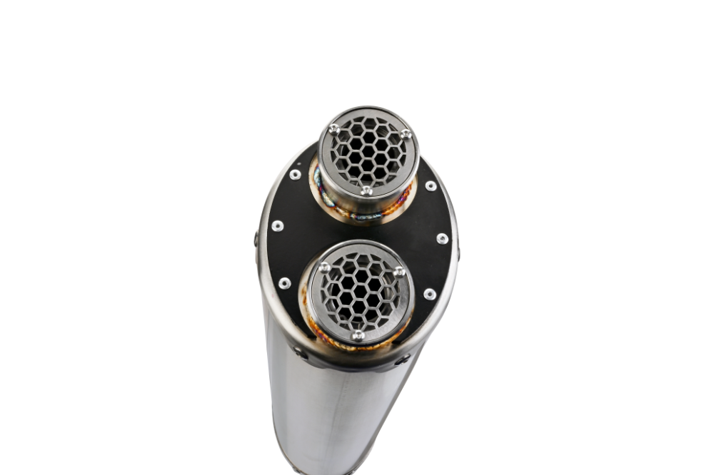 Escape compatible con Voge 900DSX 2024-2025, Dual Inox, Escape legal, homologado, silenciador con db killer desmontable y tubo de conexión específico 