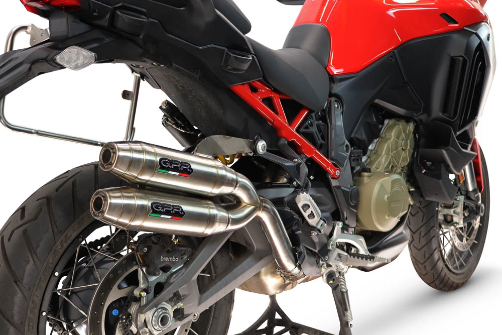 GPR escape compatible con Ducati Multistrada V4 - V4S 2025-2026, Deeptone Duplex, Par de terminales de escape homologados, con db killer extraíbles y tubos de conexión específicos 