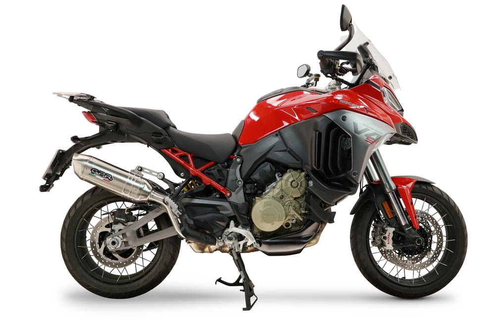 GPR escape compatible con Ducati Multistrada V4 - V4S 2025-2026, Furore-X Inox, Escape legal, homologado, silenciador con db killer desmontable y tubo de conexión específico 