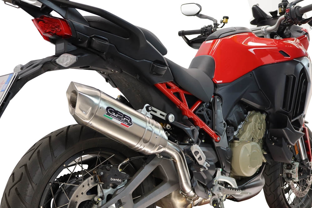 GPR escape compatible con Ducati Multistrada V4 - V4S 2025-2026, Furore-X Inox, Escape legal, homologado, silenciador con db killer desmontable y tubo de conexión específico 