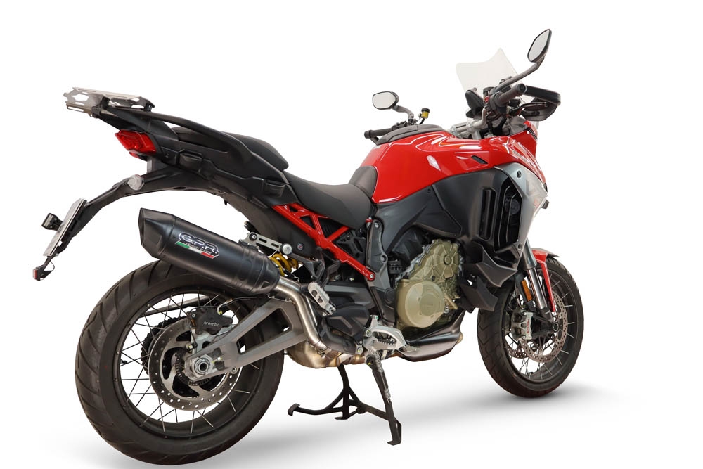 GPR escape compatible con Ducati Multistrada V4 - V4S 2025-2026, Furore-X Titanio Nero, Escape legal, homologado, silenciador con db killer desmontable y tubo de conexión específico 