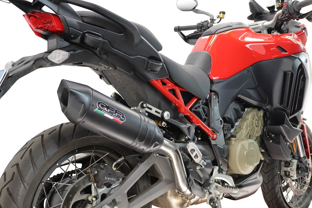 GPR escape compatible con Ducati Multistrada V4 - V4S 2025-2026, Furore-X Titanio Nero, Escape legal, homologado, silenciador con db killer desmontable y tubo de conexión específico 