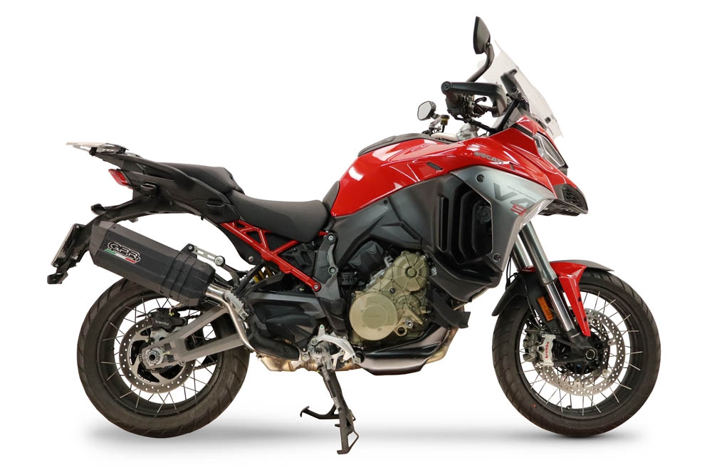 GPR escape compatible con Ducati Multistrada V4 - V4S 2025-2026, Hyper Sonic Black Titanium, Escape legal, homologado, silenciador con db killer desmontable y tubo de conexión específico 