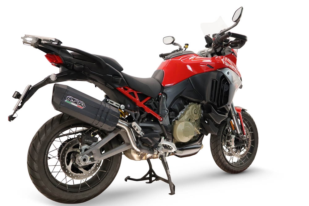 GPR escape compatible con Ducati Multistrada V4 - V4S 2025-2026, Hyper Sonic Black Titanium, Escape legal, homologado, silenciador con db killer desmontable y tubo de conexión específico 