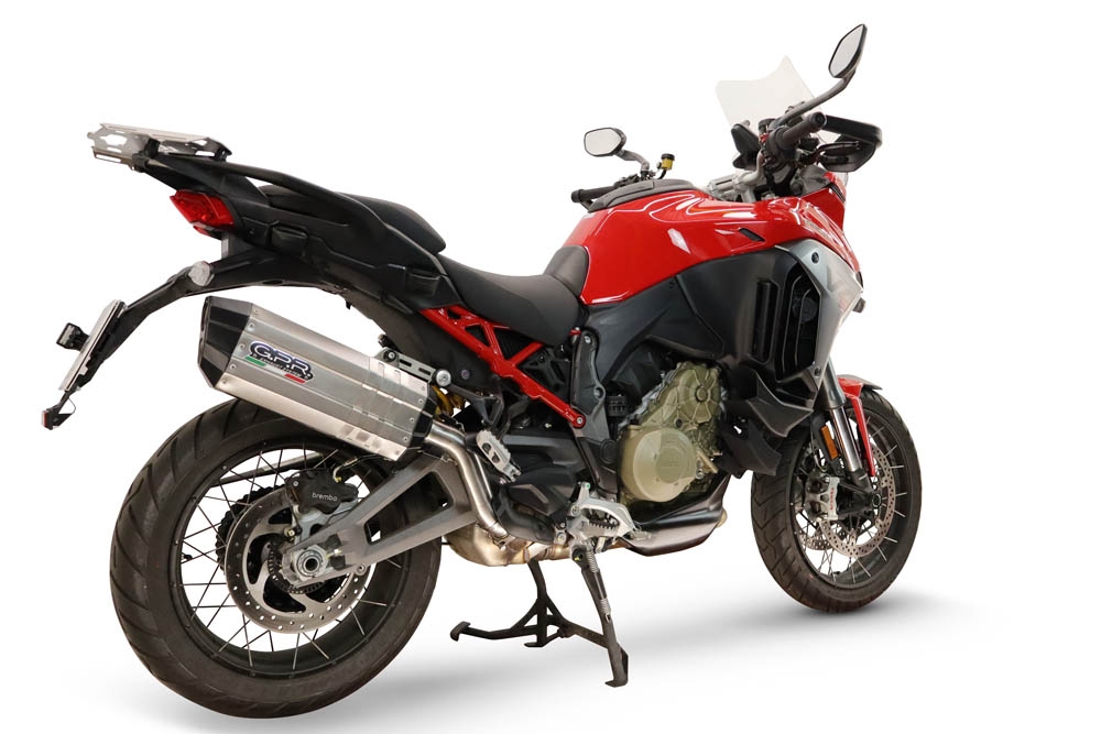 GPR escape compatible con Ducati Multistrada V4 - V4S 2025-2026, Hyper Sonic Titanium, Escape legal, homologado, silenciador con db killer desmontable y tubo de conexión específico 