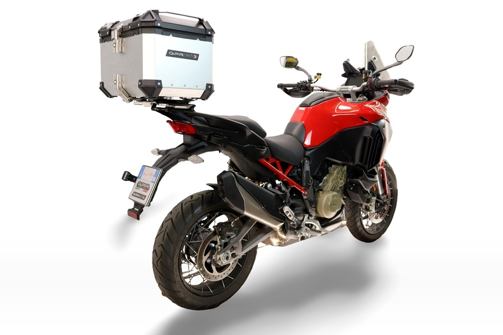 Baúl GPR TECH compatible con  Harley Davidson Pan America 1250 2020/2024 Baúl Alpi-Tech en aluminio color plata con placa específica incluida Capacidad Litros 35