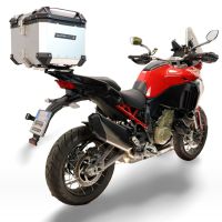 Baúl GPR TECH compatible con  Harley Davidson Pan America 1250 2020/2024 Baúl Alpi-Tech en aluminio color plata con placa específica incluida Capacidad Litros 35