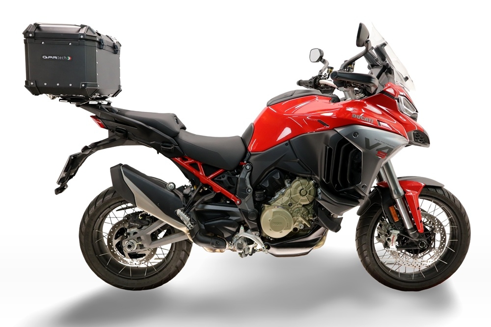 Baúl GPR TECH compatible con  Harley Davidson Pan America 1250 2020/2024 Baúl Alpi-Tech en aluminio, color negro con placa específica incluida Capacidad Litros 35