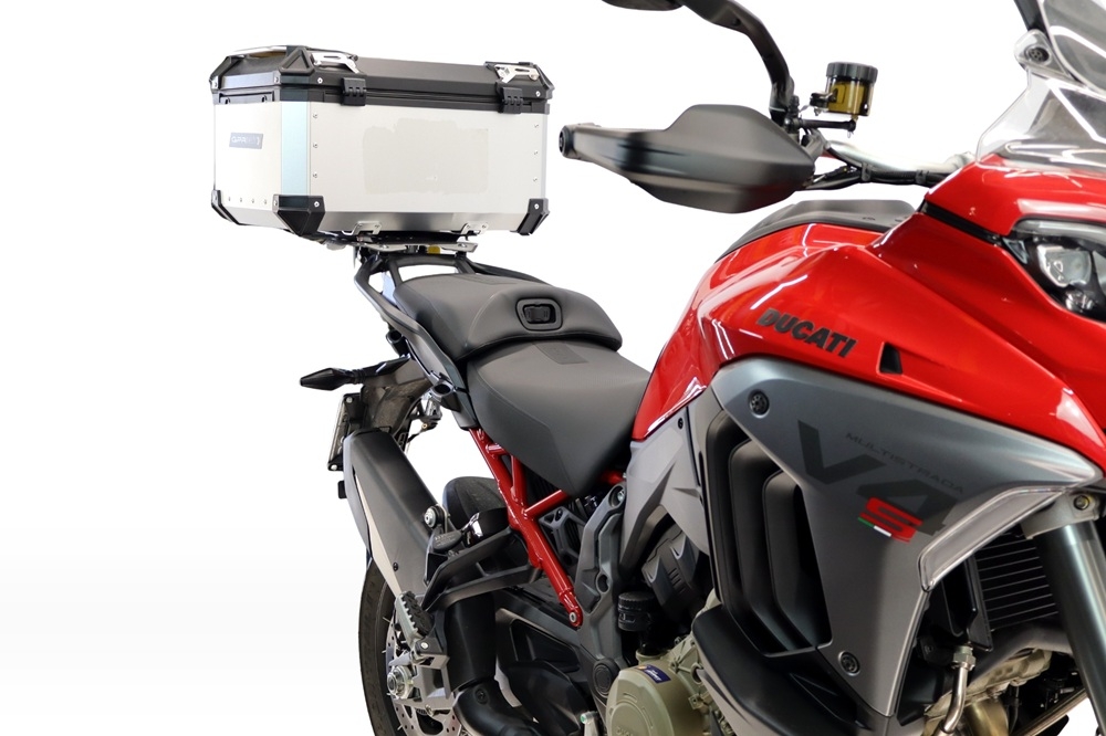Baúl GPR TECH compatible con  Harley Davidson Pan America 1250 2020/2024 Baúl Alpi-Tech en aluminio color plata con placa específica incluida Capacidad Litros 55