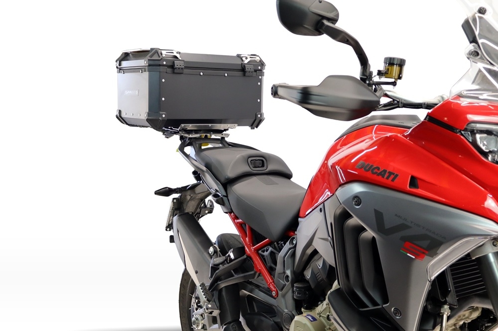 Baúl GPR TECH compatible con  Harley Davidson Pan America 1250 2020/2024 Baúl Alpi-Tech en aluminio, color negro con placa específica incluida Capacidad Litros 55