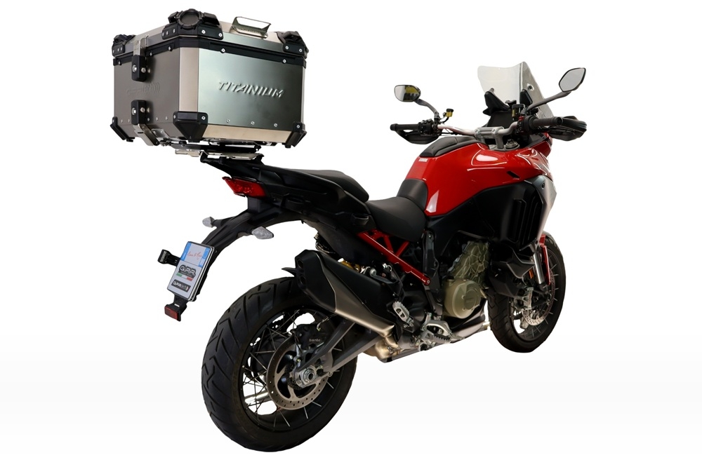  Harley Davidson Pan America 1250 2020/2024 Baúl superior Top Case de Titanio color natural con placa específica incluida Capacidad Litros 55
