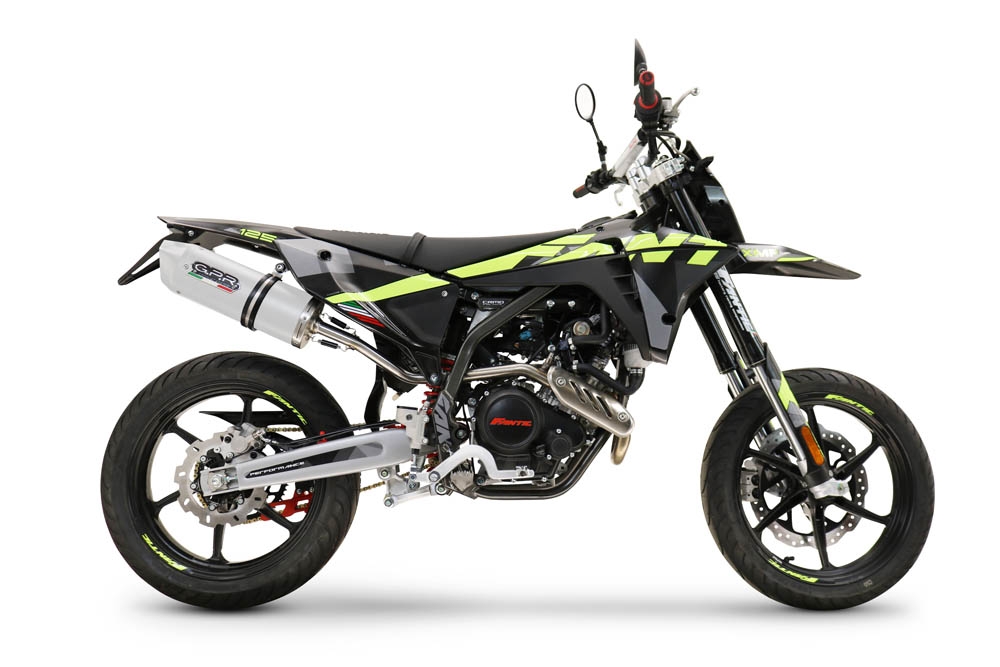 GPR escape compatible con  Fantic Motor XEF 125 2025-2026, Albus Ceramic, Escape homologaedo, legal para mercados fuera de la UE, incluido tubo de enlace y db killer extraíble 