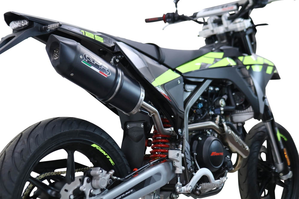 GPR escape compatible con  Fantic Motor XEF 125 2025-2026, Furore Evo4 Nero, Escape legal, homologado, silenciador con catalizador, db killer desmontable y tubo de conexión específico 