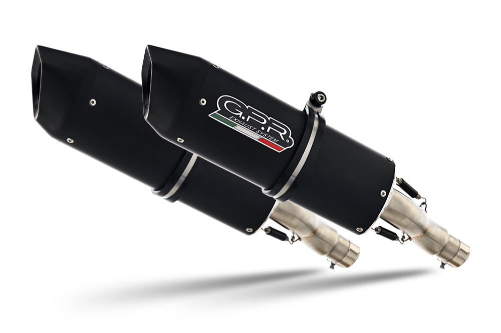 Escape compatible con Aprilia Sl -Falco 1000 2000-2004, Furore Nero, Par de terminales de escape homologados, con db killer extraíbles y tubos de conexión específicos 