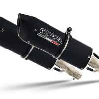 Escape compatible con Yamaha Bt Bulldog 1100 2002-2007, Furore Nero, Par de terminales de escape homologados, con db killer extraíbles y tubos de conexión específicos 