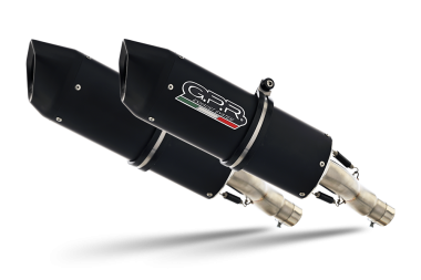 Escape compatible con Yamaha Xjr 1300 1999-2006, Furore Nero, Par de terminales de escape homologados, con db killer extraíbles y tubos de conexión específicos 