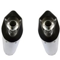 Escape compatible con Aprilia Shiver 750 Gt 2007-2016, Furore Nero, Par de terminales de escape homologados, con db killer extraíbles y tubos de conexión específicos 