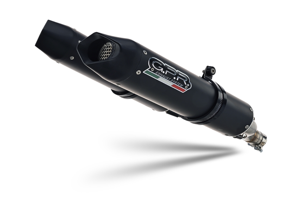Escape compatible con Aprilia Dorsoduro 900 2017-2020, Furore Evo4 Nero, Par de terminales de escape homologados, con db killer extraíbles y tubos de conexión específicos 