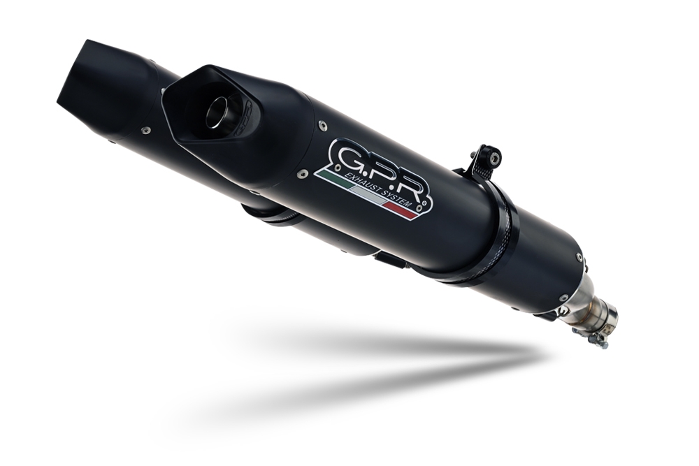 Escape compatible con Aprilia Shiver 750 Gt 2007-2016, Furore Nero, Par de terminales de escape homologados, con db killer extraíbles y tubos de conexión específicos 